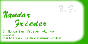 nandor frieder business card